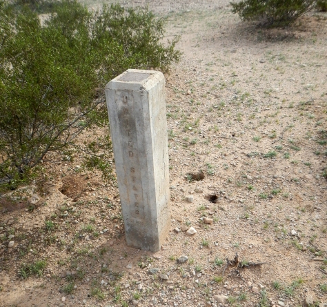 The border fence isn't ACTUALLY the border. Its all on our side. This marker is ACTUALLY the border.