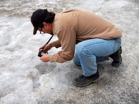 M getting his shot of the tiny salt crystals