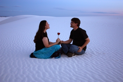 Exchanging vows on white gypsum sand dunes